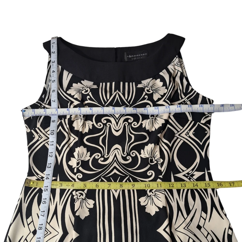 Connected Apparel Pencil Cream & Black Women's Sleeveless Dress 10 - Picture 10 of 14